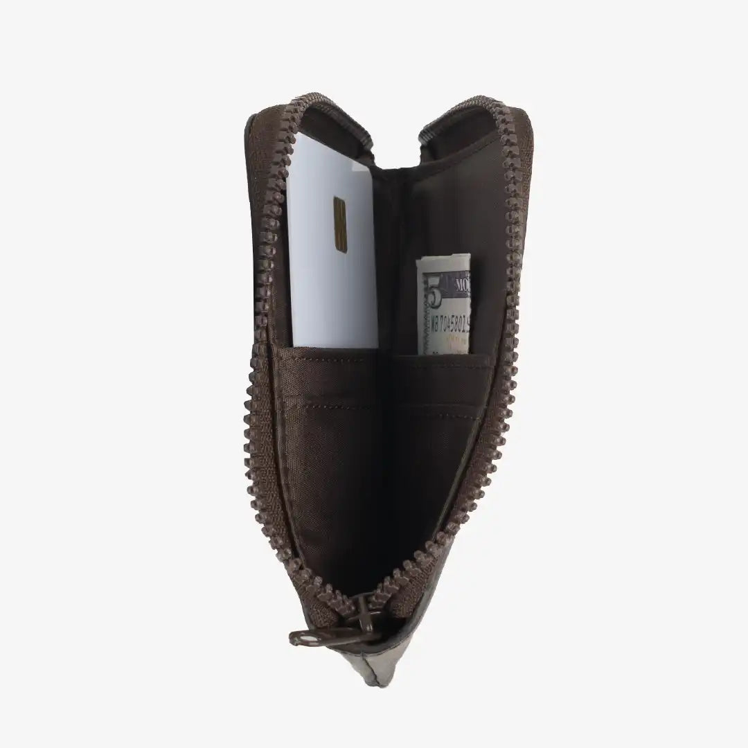 Chocolate - Leather Zip Wallet